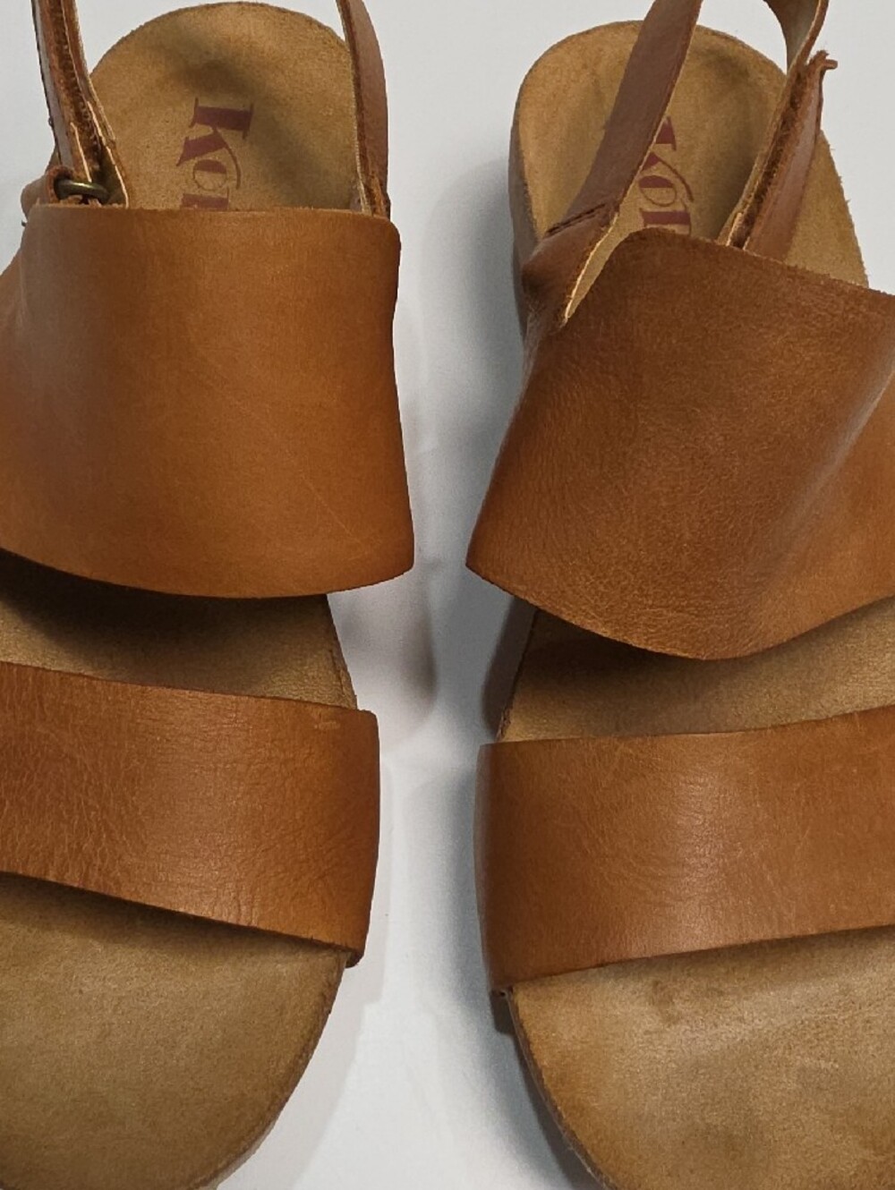 Korks by Kork-Ease Tan Leather Slingback Comfort Sandals - Size 7 - Picture 3 of 10